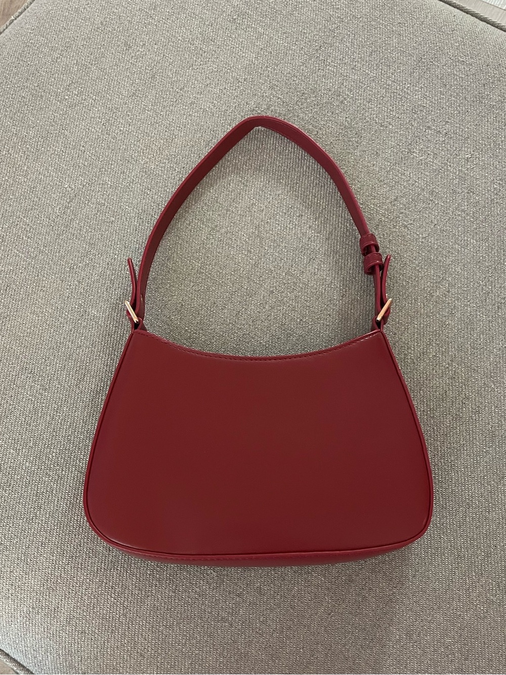 Red Faux Leather Shoulder Bag Unbranded